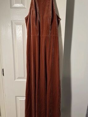 Jenny Yoo Rust Velvet Maxi Dress